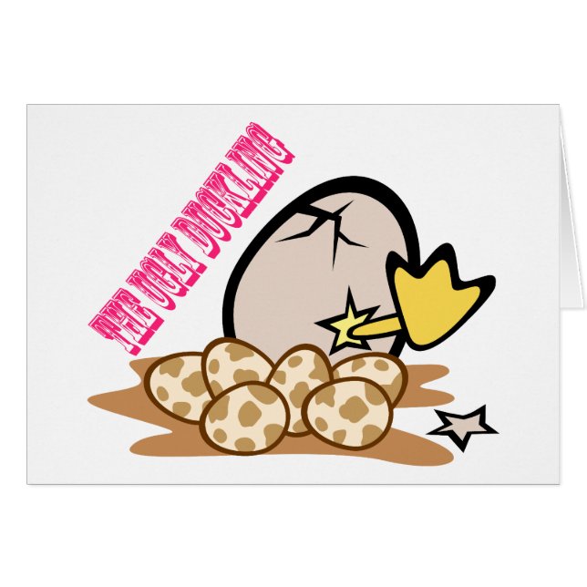 Den fula ducklingen hälsningskort (Framsidan Horizontal)