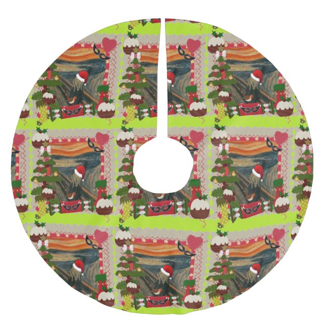 Den fula julklappen julafton träd skirt julgransmatta borstad polyester (Framsidan)
