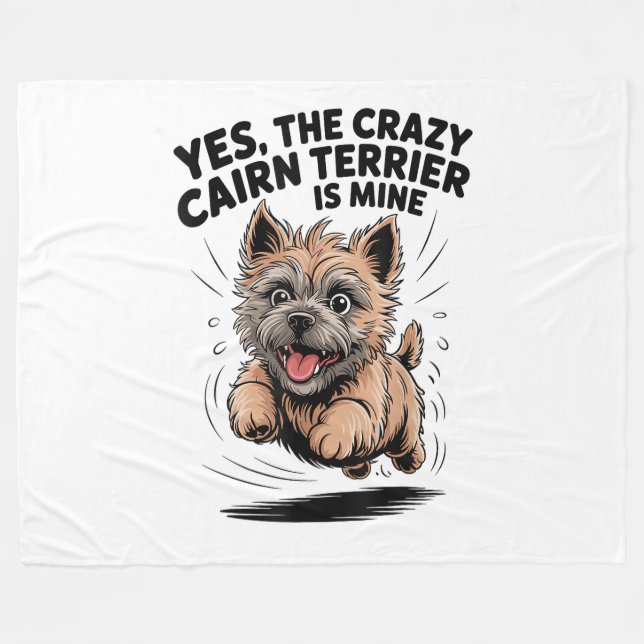 Den galna Cairn Terrier är min Fleecefilt (Framsidan (Horisontell))