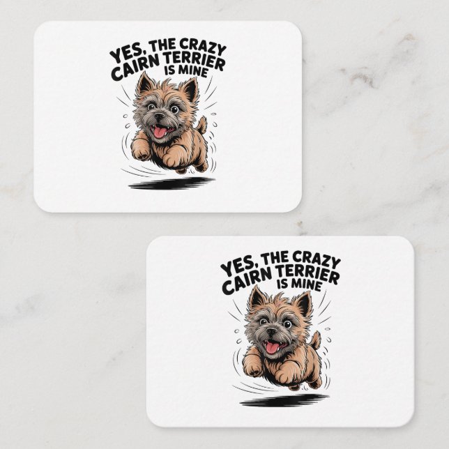 Den galna Cairn Terrier är min Visitkort (Fram/baksida)