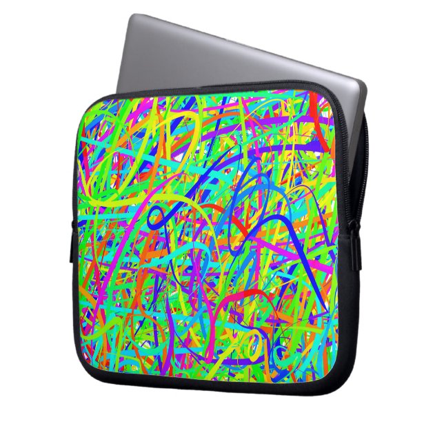 Den galna färgadlinjerbärbar dator hänger lös laptop sleeve (Framsidan Vänster)