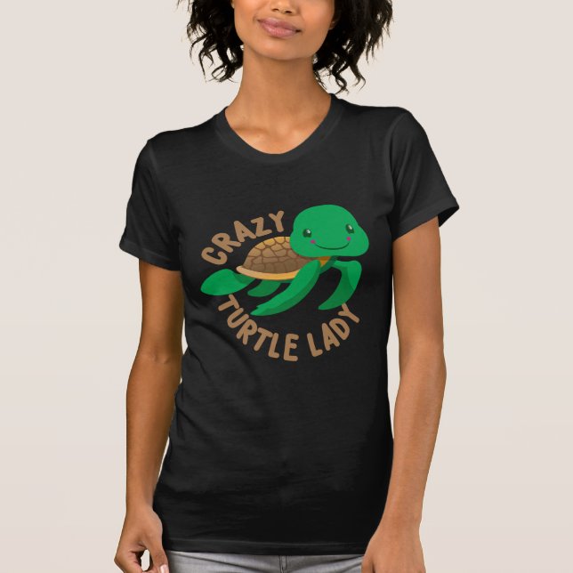 den galna sköldpaddadamen cirklar t-shirt (Framsida)