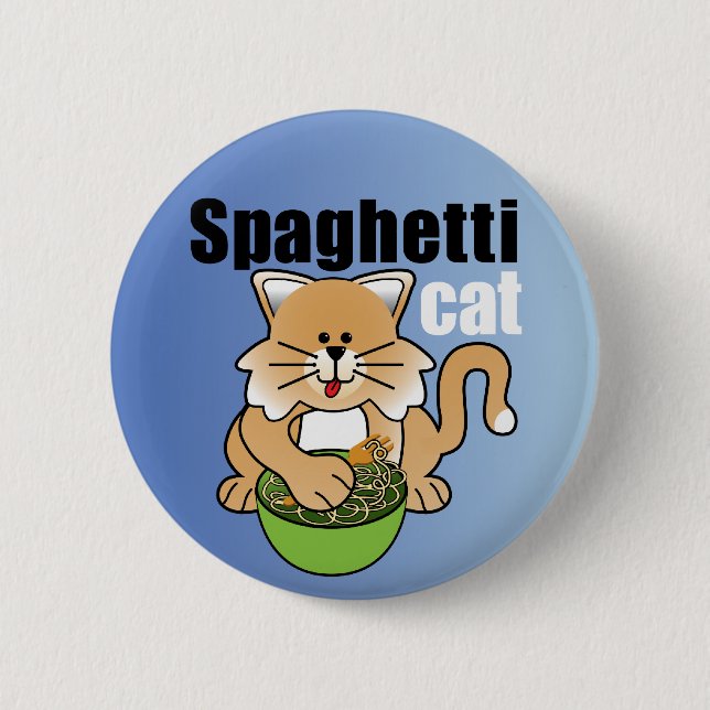 Den galna spagettikatt knapp (Framsida)