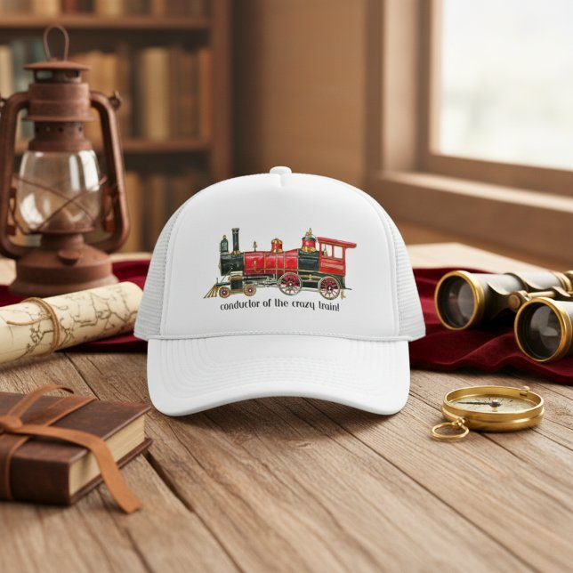 Den galna tåg! Baseball Cap Keps (Conductor of the crazy train! Baseball Cap)