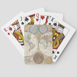 Den gamla antika Vintagen general Karta i världen Casinokort