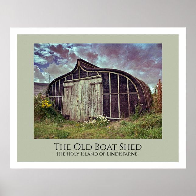 Den gamla båten Shed, Lindisfarne Poster (Framsidan)