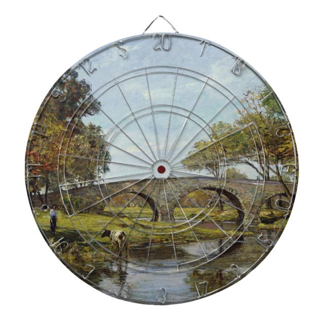 Den gamla bron (av Theodore Robinson) Darttavla (Framsidan)