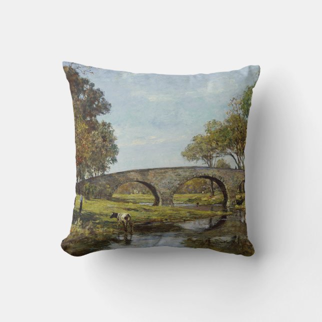 Den gamla bron (av Theodore Robinson) Kudde (Framsida)