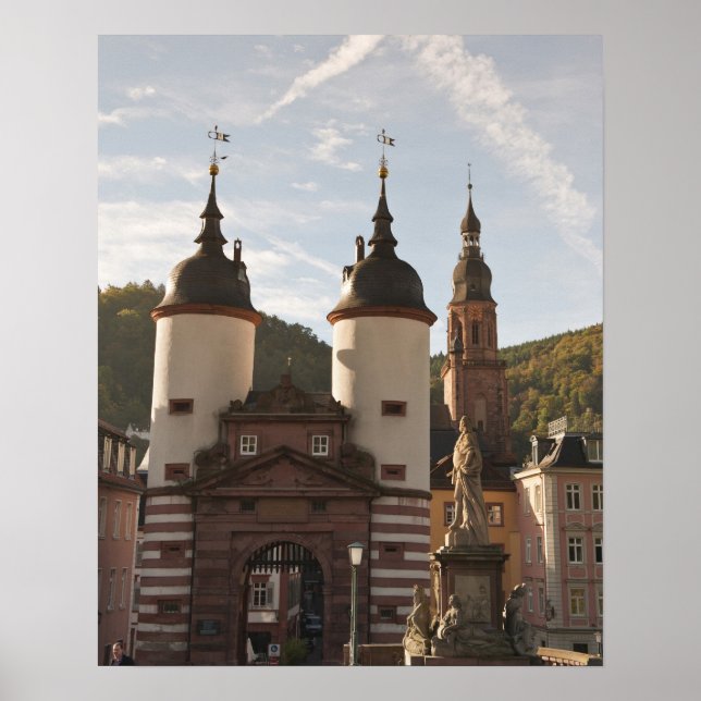 Den gamla bron i Gamla Stan, Heidelberg, Tyskland Poster (Framsidan)