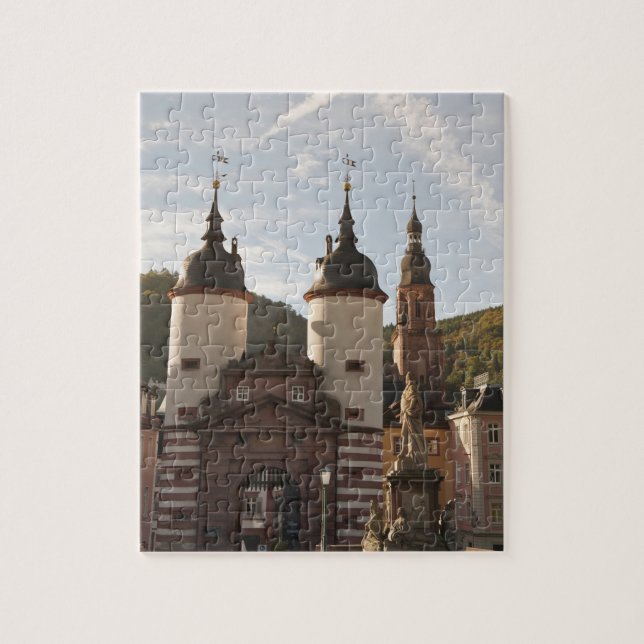 Den gamla bron i Gamla Stan, Heidelberg, Tyskland Pussel (Vertikal)