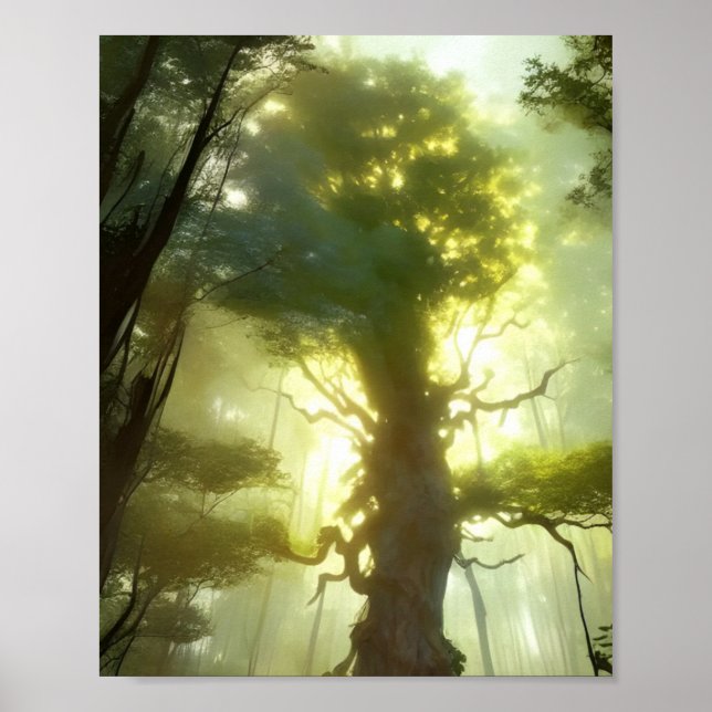 Den gamla digitala konsten i Träd Poster (Framsidan)