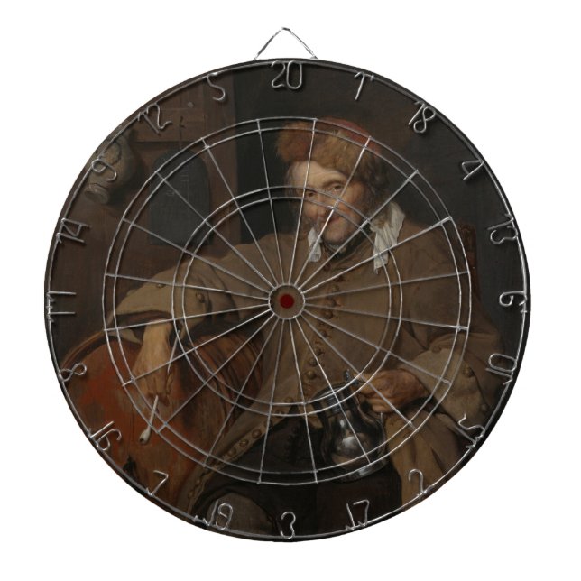 Den gamla drickaren (av Gabriel Metsu) Darttavla (Framsidan)