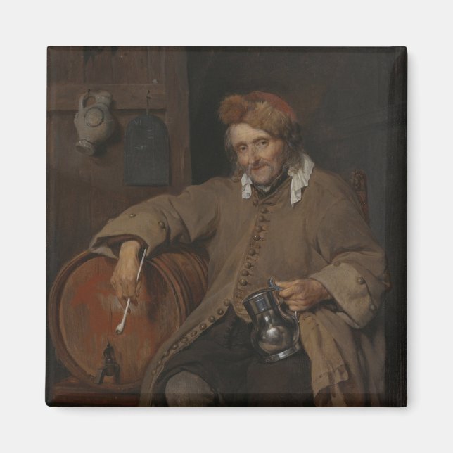 Den gamla drickaren (av Gabriel Metsu) Magnet (Framsidan)