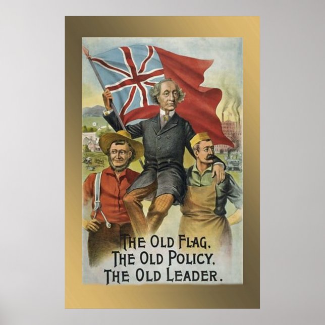 "Den gamla Flagga - den gamla politiken - den gaml Poster (Framsidan)