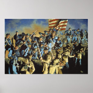 Den gamla Flagga rörde aldrig marken Poster