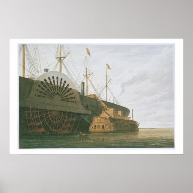 Den gamla Frigate HMS Agamemnon med hennes vikt c Poster (Framsidan)