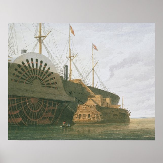 Den gamla Frigate HMS Agamemnon med hennes vikt c Poster (Framsidan)