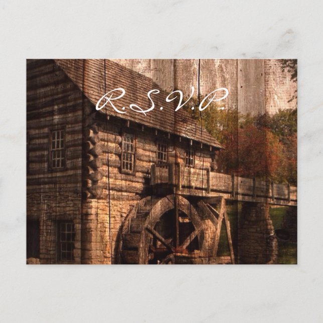 Den gamla gårdsuppfödningsanläggningen land i bröl inbjudan vykort (Framsida)