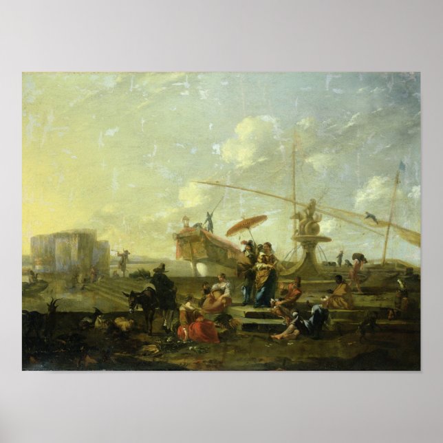Den gamla hamnen i Genua Poster (Framsidan)