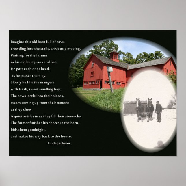 Den gamla jordbrukarens Dikt Poster (Framsidan)