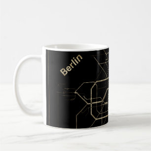 Den gamla karta i Berlin-Tunnelbanan Kaffemugg