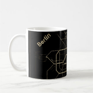 Den gamla karta i Berlin-Tunnelbanan Kaffemugg