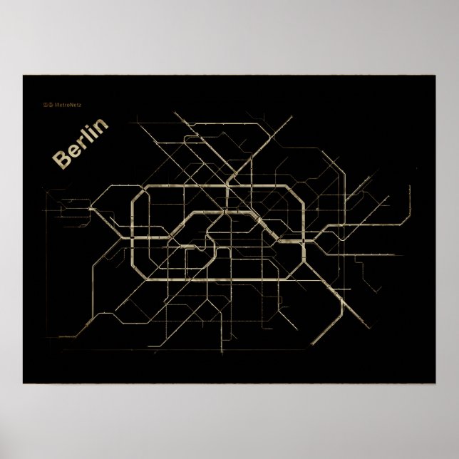 Den gamla karta i Berlin-Tunnelbanan Poster (Framsidan)