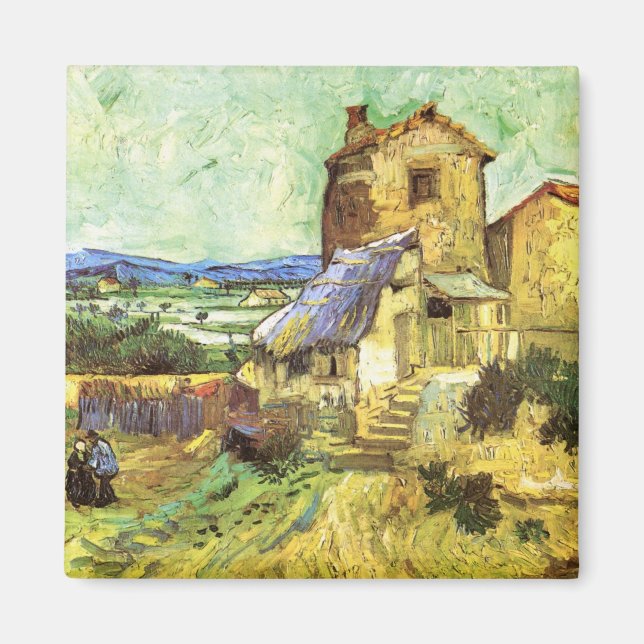 Den gamla kvarnen av Vincent van Gogh Magnet (Framsidan)