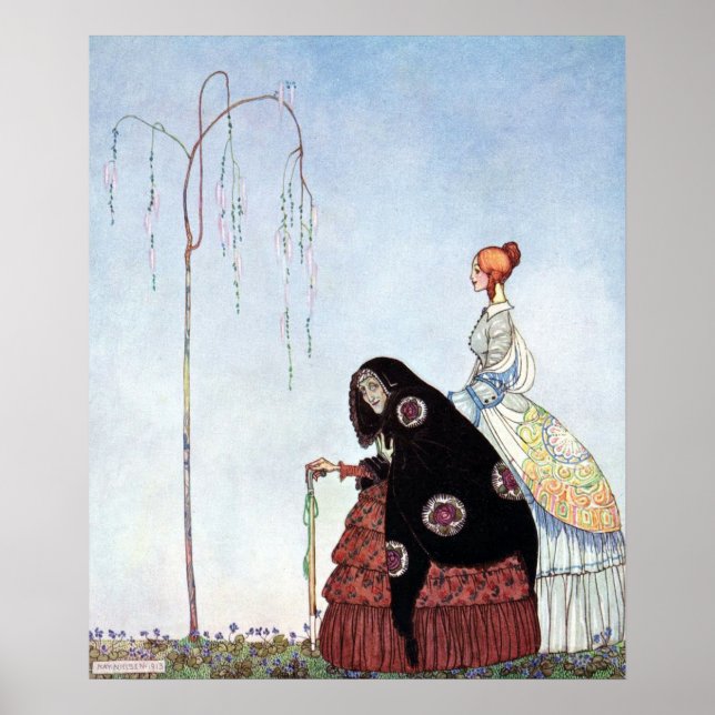 Den gamla kvinnan av Kay Nielsen Poster (Framsidan)