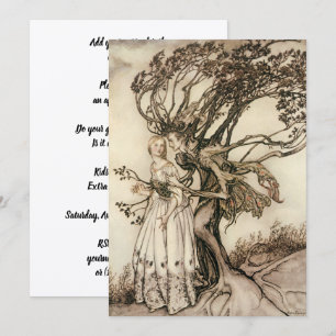 Den gamla kvinnan i skogen av Arthur Rackham Inbjudningar