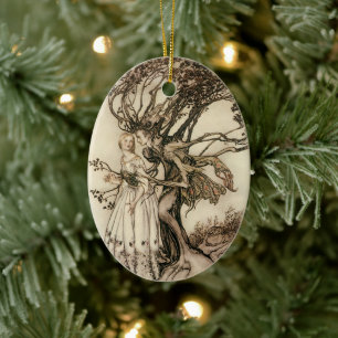 Den gamla kvinnan i skogen av Arthur Rackham Julgransprydnad Keramik