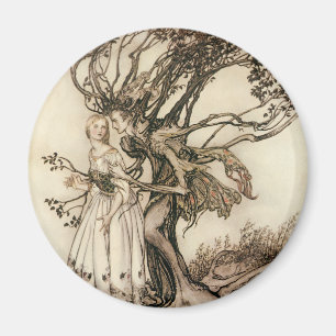 Den gamla kvinnan i skogen av Arthur Rackham Magnet