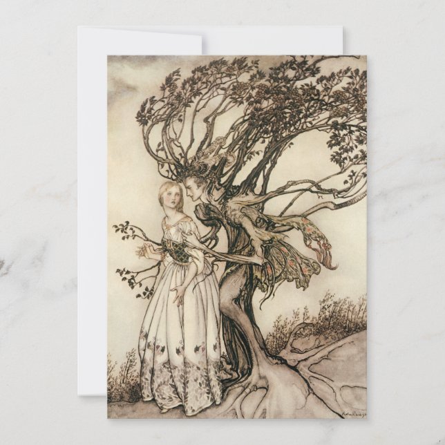 Den gamla kvinnan i Wood av Arthur Rackham Inbjudningar (Framsida)
