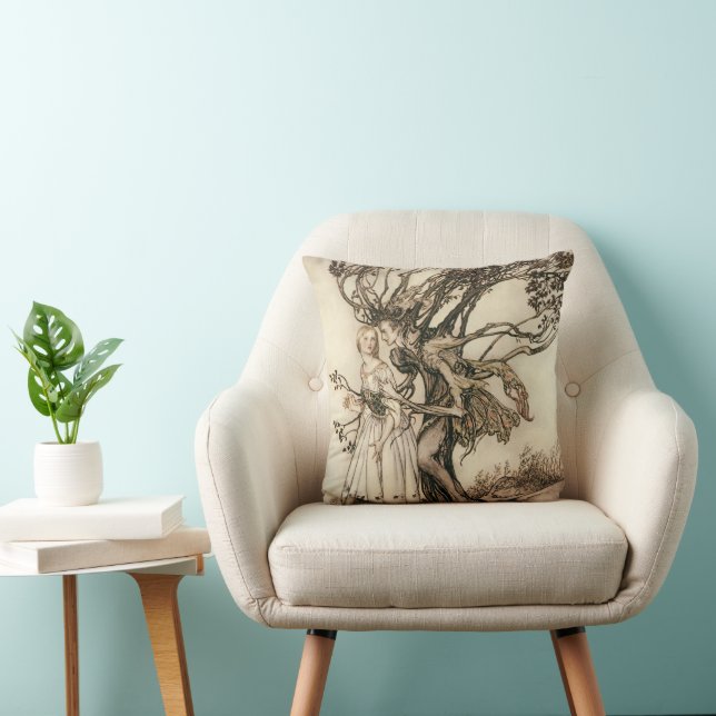 Den gamla kvinnan i Wood av Arthur Rackham Kudde (Stol)