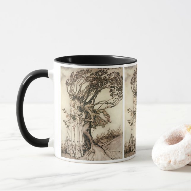 Den gamla kvinnan i Wood av Arthur Rackham Mugg (Med munk)
