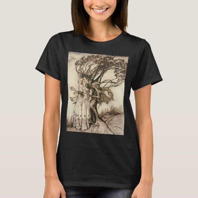 Den gamla kvinnan i Wood av Arthur Rackham T Shirt (Framsida)