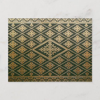 Den gamla lädertäckningen Bok Grönt och Guld Vykort