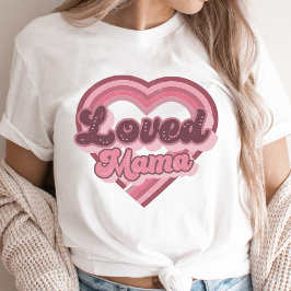 Den gamla Mamman Retro Valentines Day Rosa Modern T Shirt