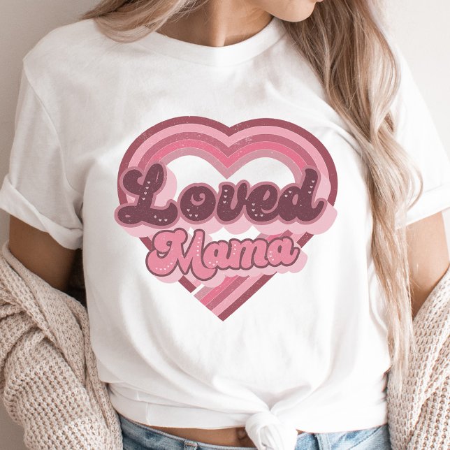 Den gamla Mamman Retro Valentines Day Rosa Modern T Shirt (Skapare uppladdad)