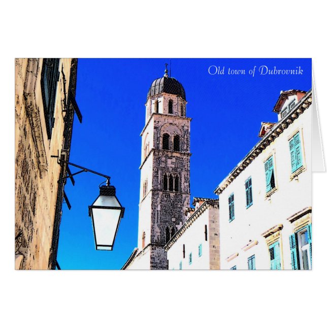 Den gamla medeltida staden Dubrovnik Hälsningskort (Framsidan Horizontal)