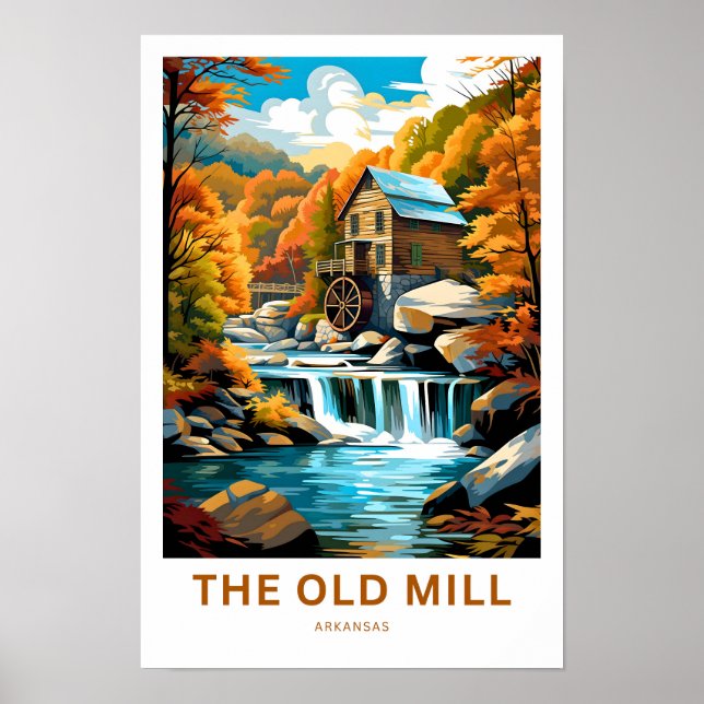 Den gamla Mill Arkansas Travel-utskriften Poster (Framsidan)