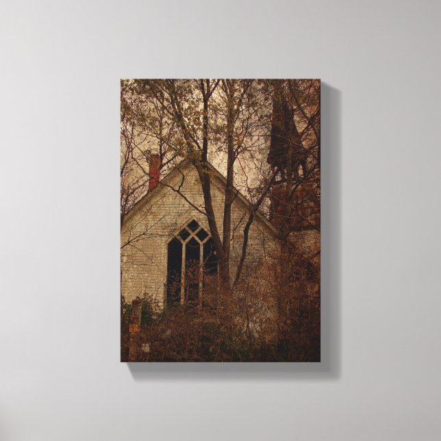 Den gamla övergivna kyrkan canvastryck (Framsida)