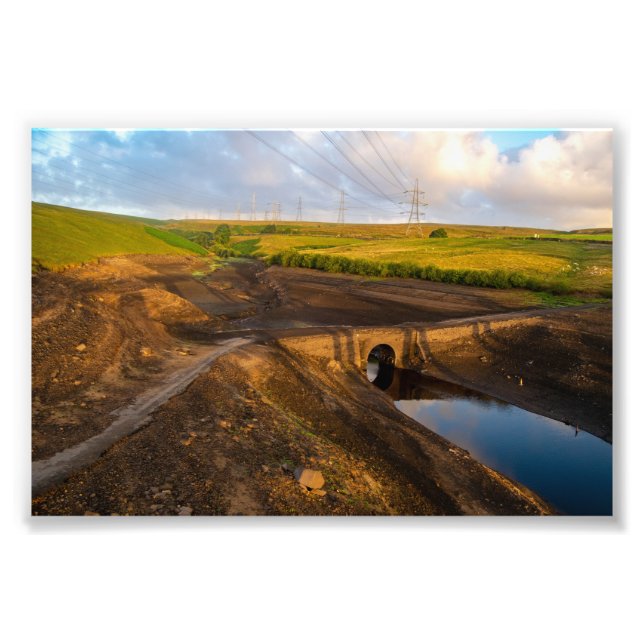 Den gamla Packhorse Bridge of Baitings Fototryck (Framsidan)