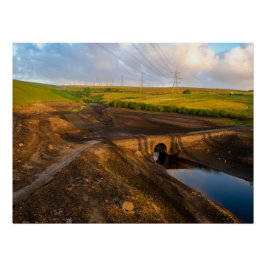 Den gamla Packhorse Bridge of Baitings Perfect Poster