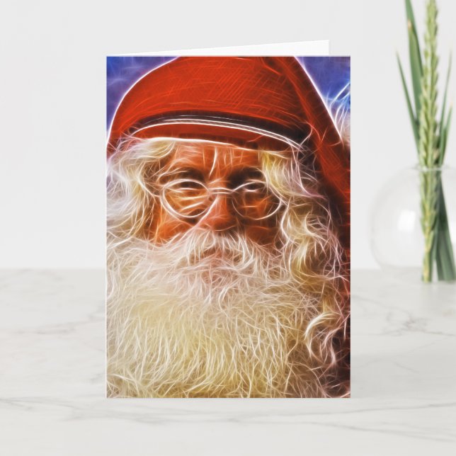 Den gamla Pappa jul-Jultomten Porträtt Helgkort (Framsida)