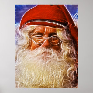 Den gamla Pappa jul-Jultomten Porträtt Poster