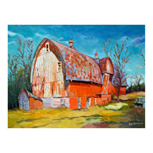 Den gamla röda Barn på Windy Prairie