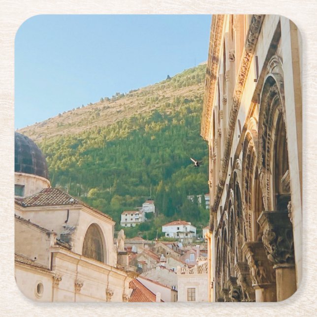 Den gamla staden Dubrovnik Underlägg Papper Kvadrat (Framsidan)