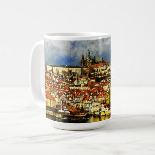 Den gamla staden Prag (Praha) från Bridge Torn Kaffemugg