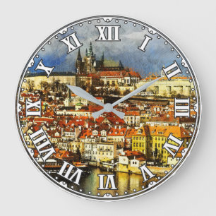 Den gamla staden Prag (Praha) från Bridge Torn Stor Klocka